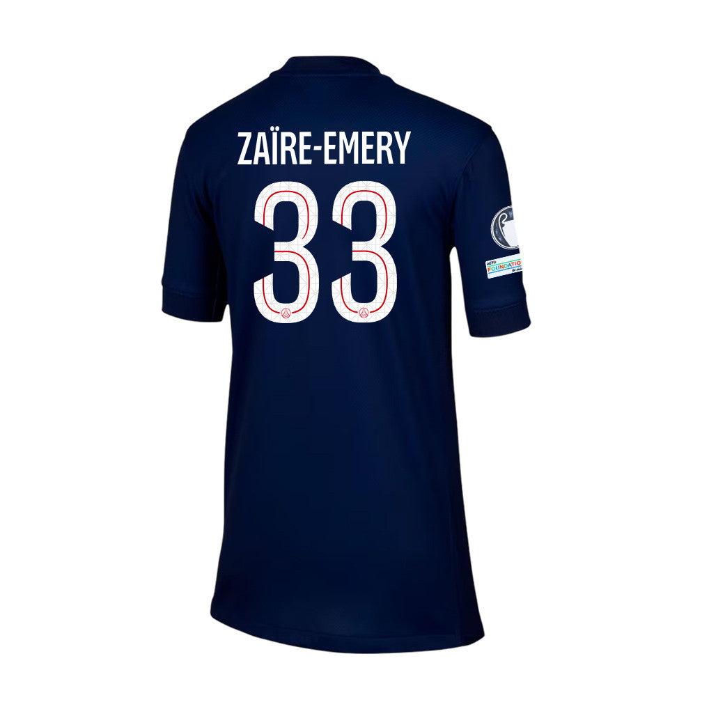 Warren Zaïre-Emery 33 Paris Saint-Germain 2025/26 Final Match Detail Home Jersey – YOUTH, Navy