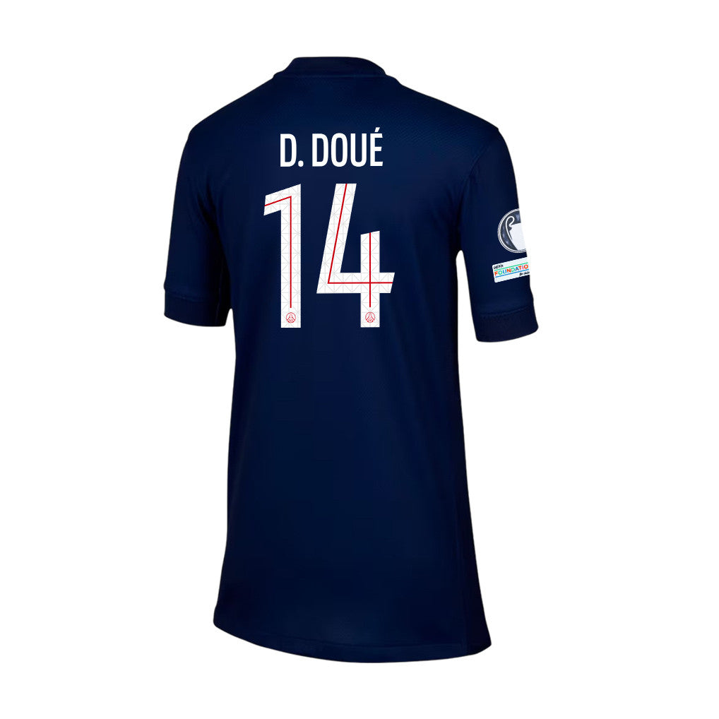Désiré Doué 14 Paris Saint-Germain 2025/26 Final Match Detail Home Jersey – YOUTH, Navy