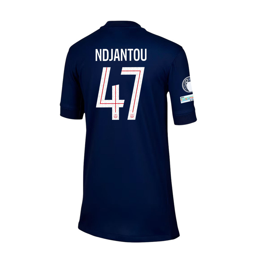 Quentin Ndjantou 47 Paris Saint-Germain 2025/26 Final Match Detail Home Jersey – YOUTH, Navy