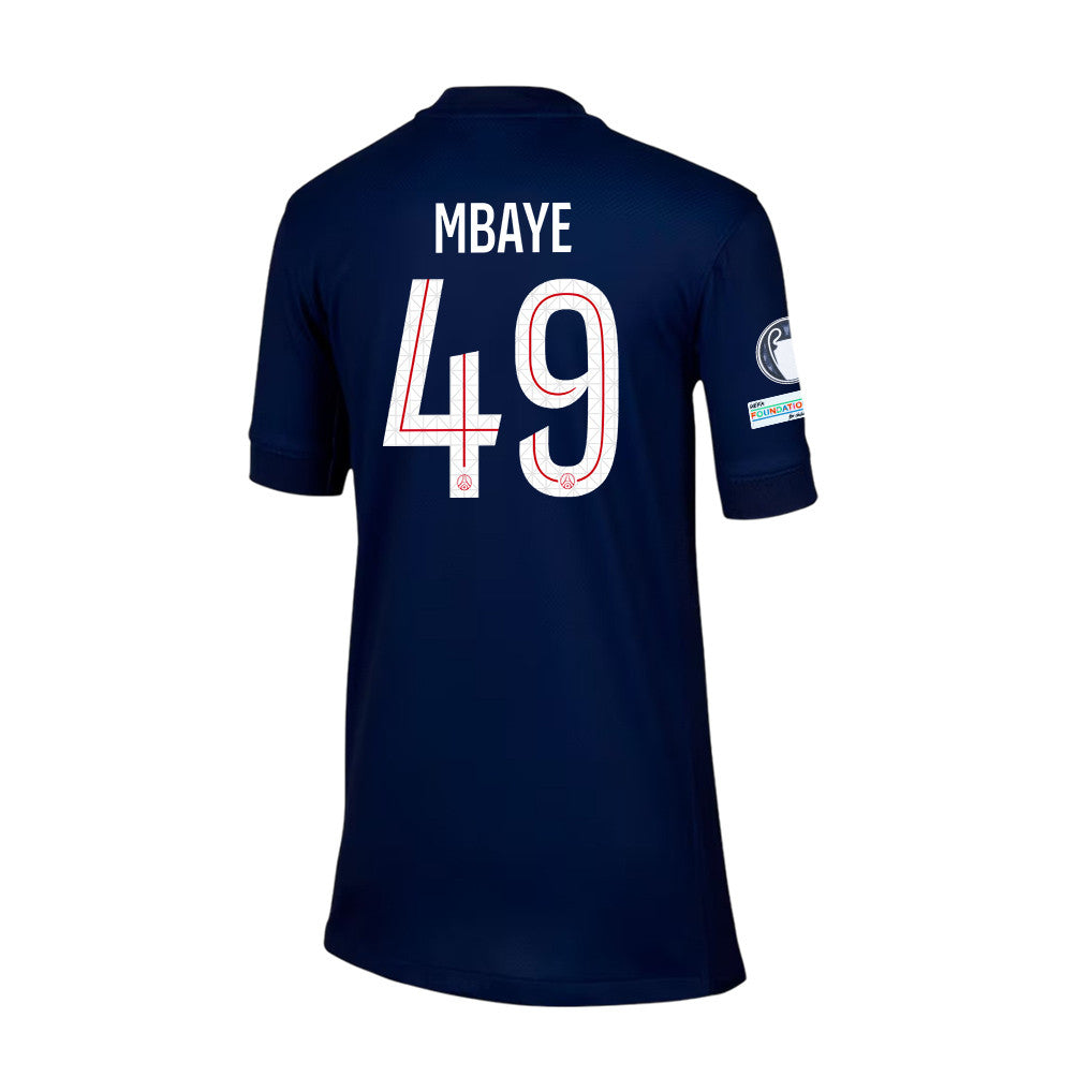 Ibrahim Mbaye 49 Paris Saint-Germain 2025/26 Final Match Detail Home Jersey – YOUTH, Navy