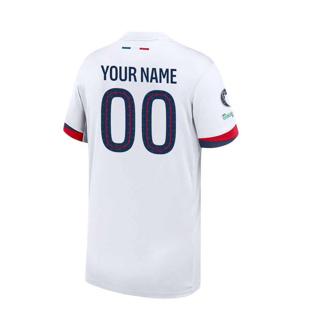 Paris Saint-Germain 2025/26 Final Match Detail Custom Name Away Jersey – YOUTH, White