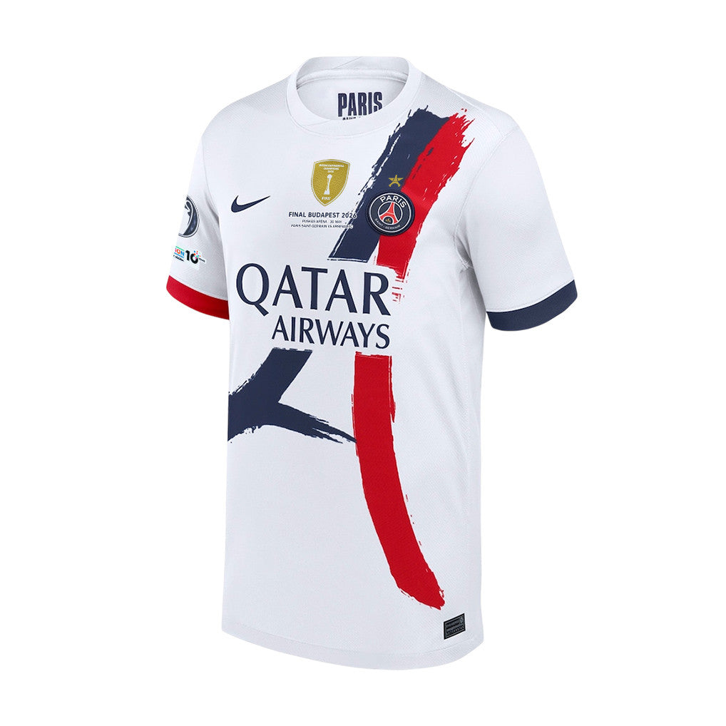 Kang-in Lee 19 Paris Saint-Germain 2025/26 Final Match Detail Away Jersey – YOUTH, White