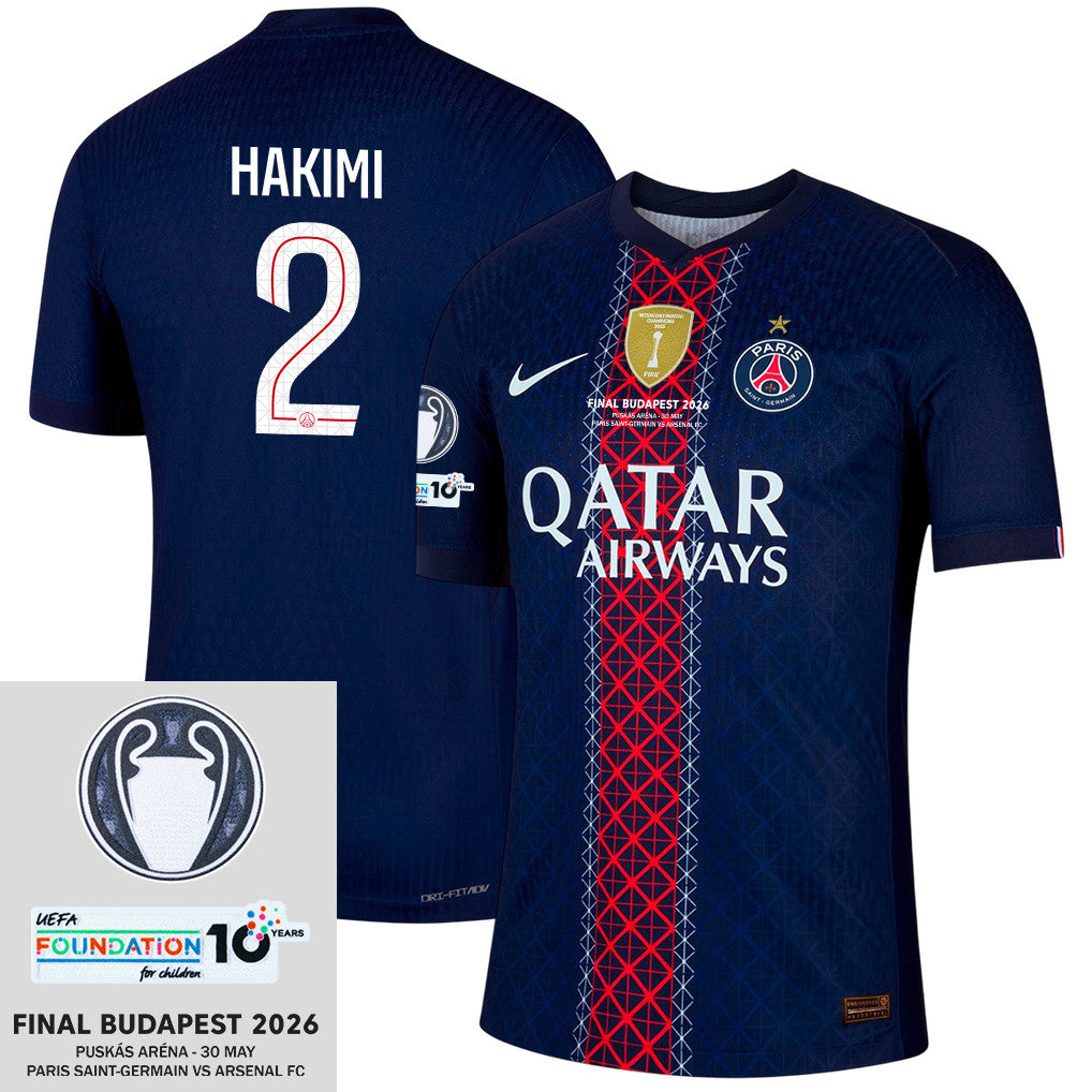 Achraf Hakimi 2 Paris Saint-Germain 25/26 Final Match Detail Home Jersey – Men, Navy
