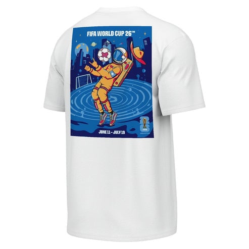Houston FIFA World Cup 2026 Astronaut Poster Graphic T-Shirt - White