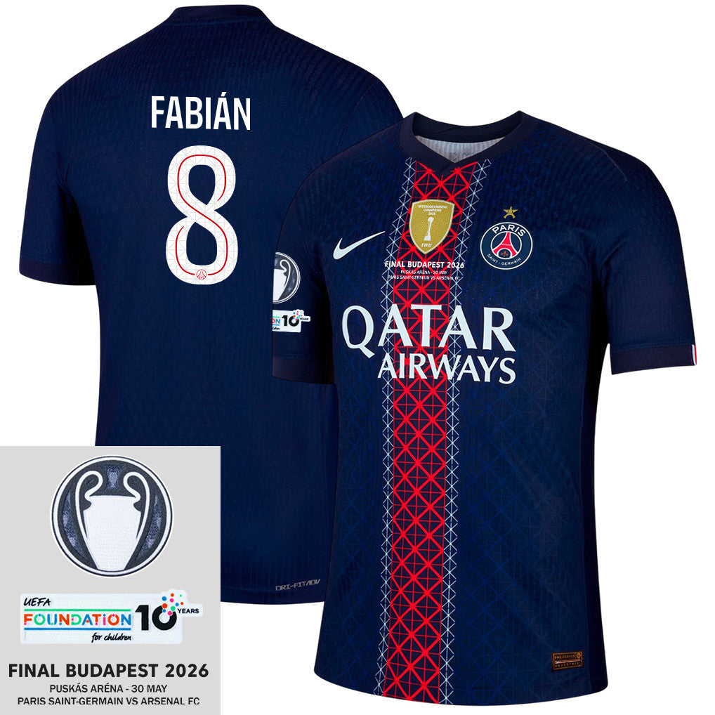 Fabián Ruiz 8 Paris Saint-Germain 25/26 Final Match Detail Home Jersey – Men, Navy