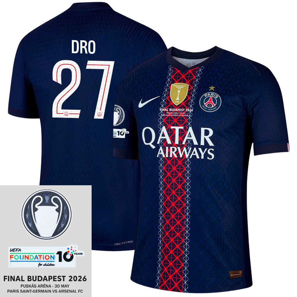 Dro Fernández 27 Paris Saint-Germain 25/26 Final Match Detail Home Jersey – Men, Navy