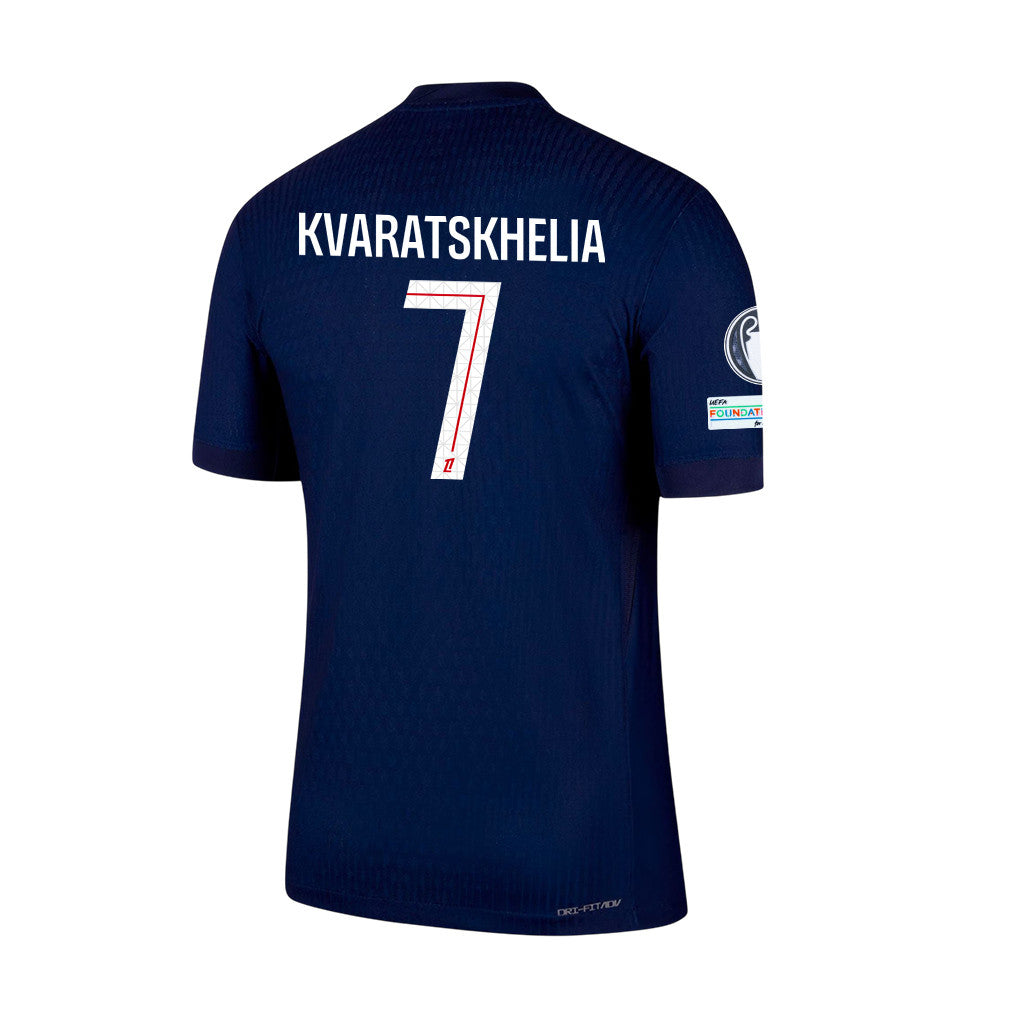 Khvicha Kvaratskhelia 7 Paris Saint-Germain 25/26 Final Match Detail Home Jersey – Men, Navy