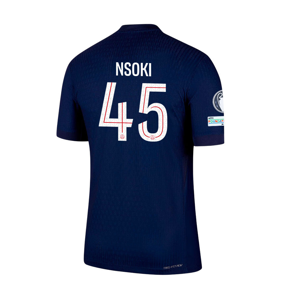 Noah Nsoki 45 Paris Saint-Germain 25/26 Final Match Detail Home Jersey – Men, Navy