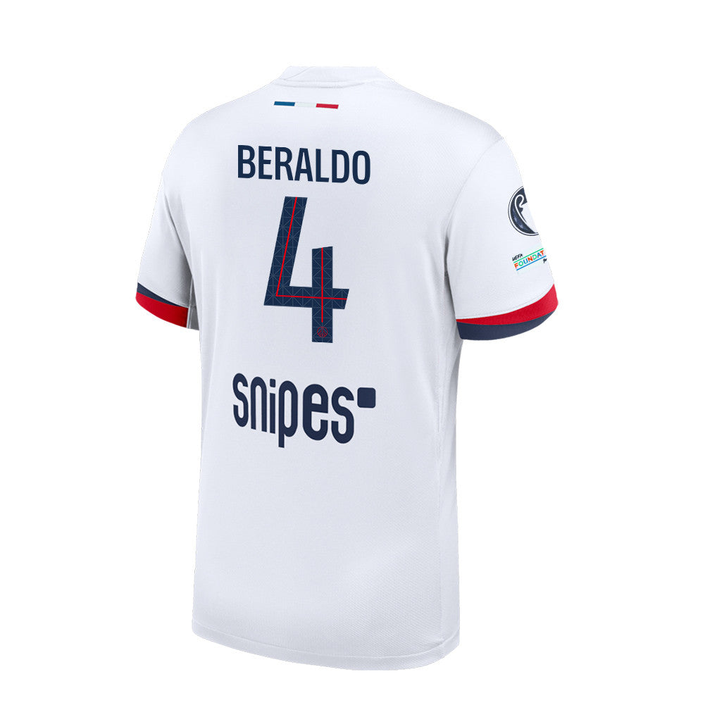 Lucas Beraldo 4 Paris Saint-Germain 25/26 Final Match Detail Away Jersey – Men, White