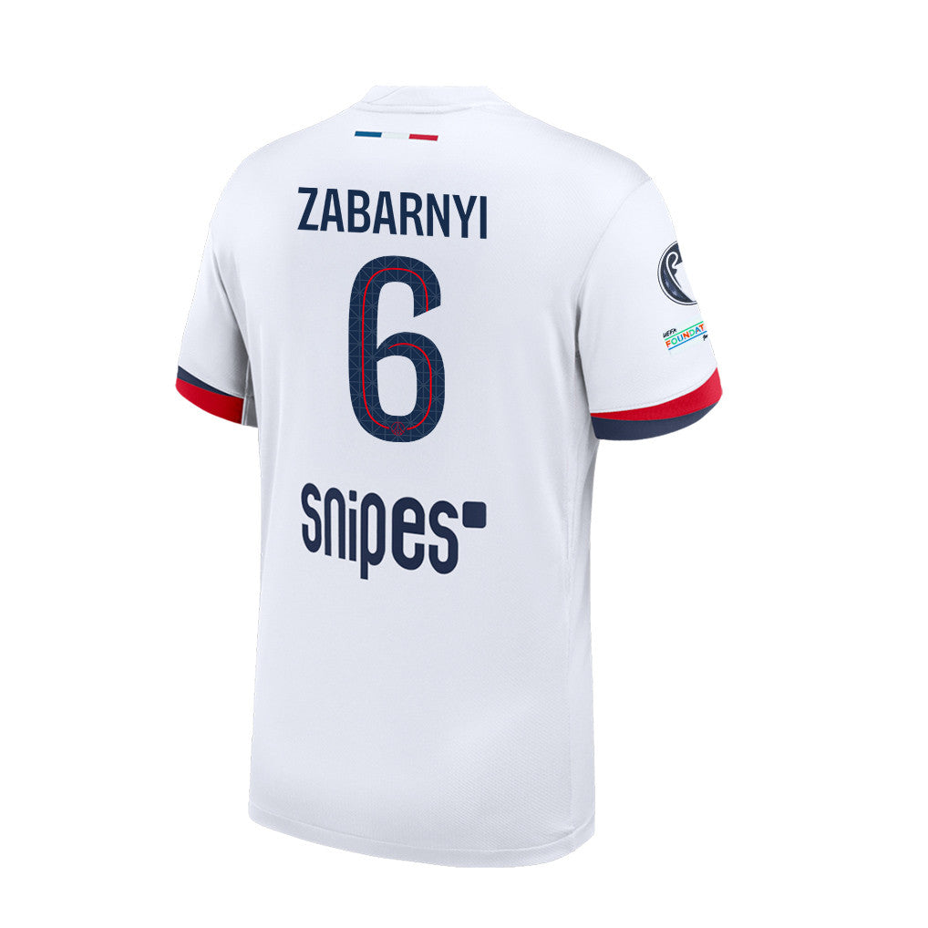 Illia Zabarnyi 6 Paris Saint-Germain 25/26 Final Match Detail Away Jersey – Men, White