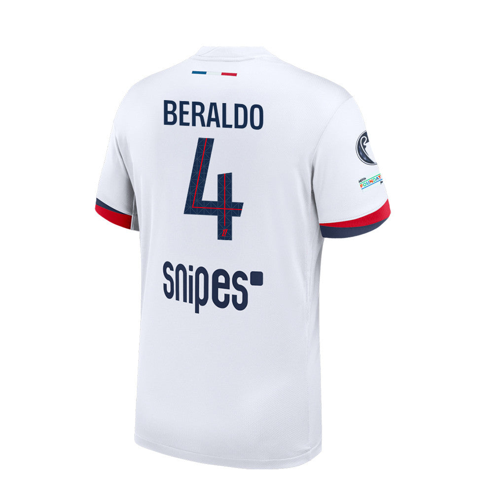 David Boly 42 Paris Saint-Germain 25/26 Final Match Detail Away Jersey – Men, White