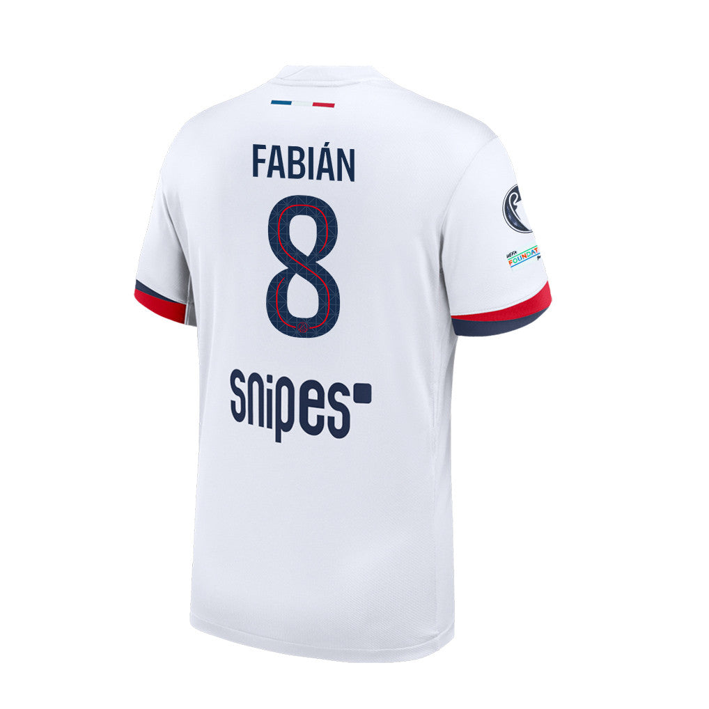 Fabián Ruiz 8 Paris Saint-Germain 25/26 Final Match Detail Away Jersey – Men, White
