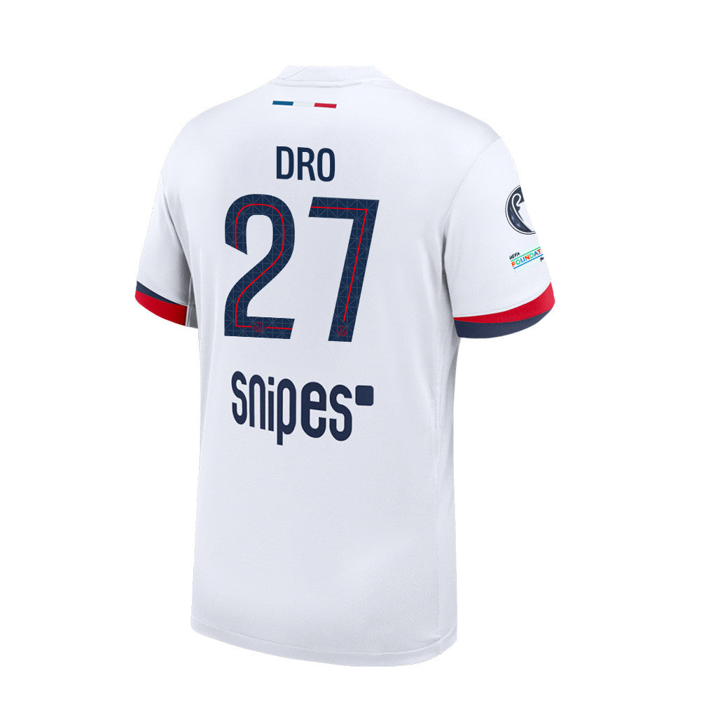 Dro Fernández 27 Paris Saint-Germain 25/26 Final Match Detail Away Jersey – Men, White