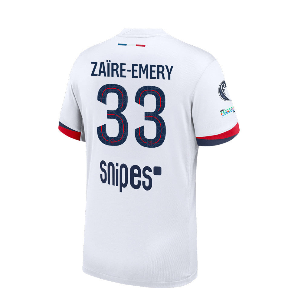 Warren Zaïre-Emery 33 Paris Saint-Germain 25/26 Final Match Detail Away Jersey – Men, White