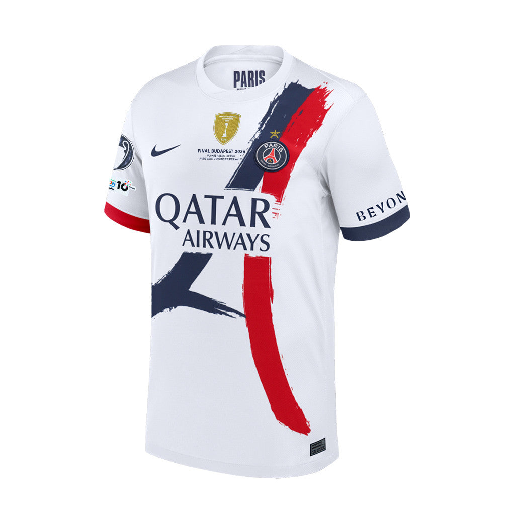 Mathis Jangeal 41 Paris Saint-Germain 25/26 Final Match Detail Away Jersey – Men, White