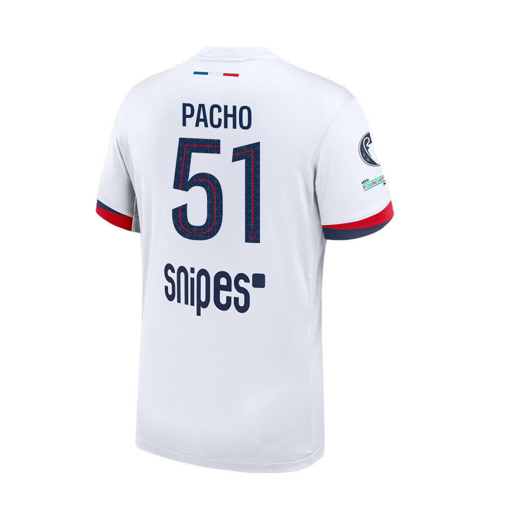 Willian Pacho 51 Paris Saint-Germain 25/26 Final Match Detail Away Jersey – Men, White
