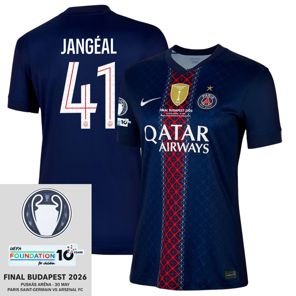Mathis Jangeal 41 Paris Saint-Germain 25/26 Final Match Details Edition Home Jersey - Women, Navy