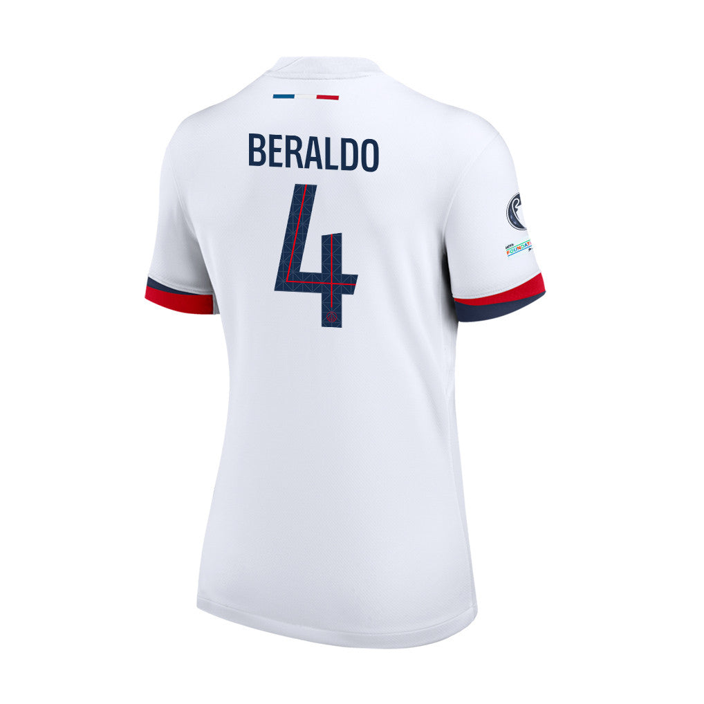 Lucas Beraldo 4 Paris Saint-Germain 25/26 Final Match Details Edition Away Jersey - Women, White