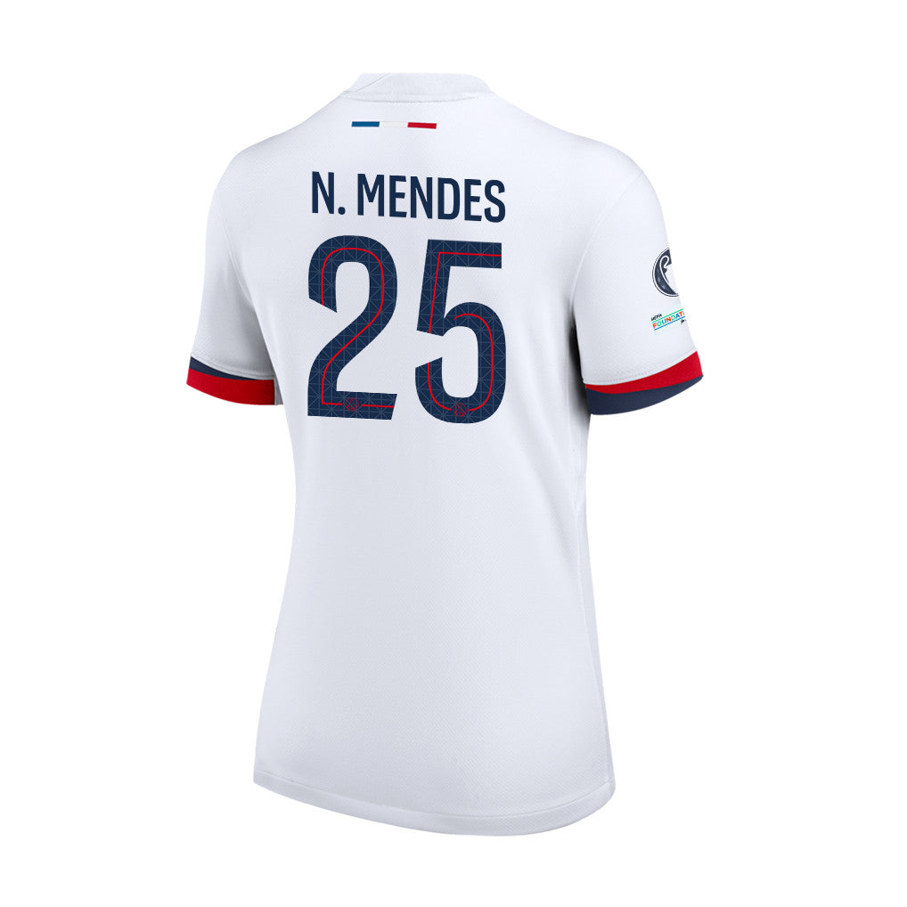 Nuno Mendes 25 Paris Saint-Germain 25/26 Final Match Details Edition Away Jersey - Women, White