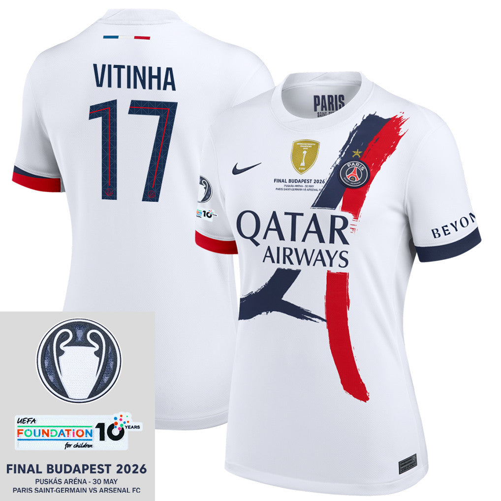 Vitinha 17 Paris Saint-Germain 25/26 Final Match Details Edition Away Jersey - Women, White