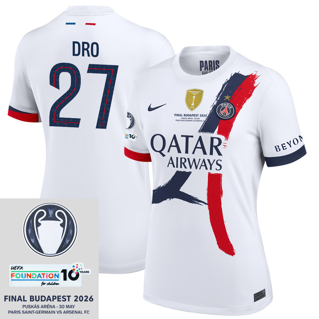 Dro Fernández 27 Paris Saint-Germain 25/26 Final Match Details Edition Away Jersey - Women, White