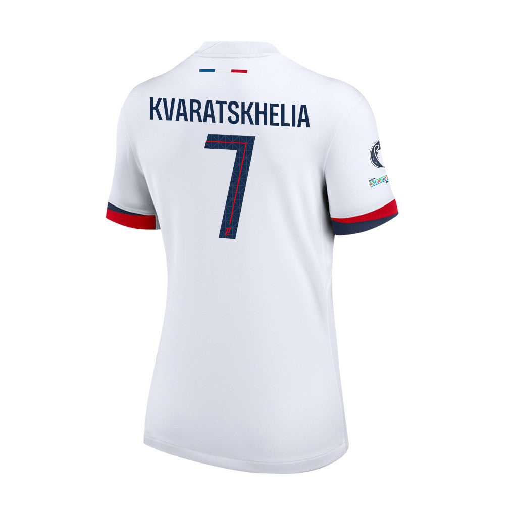 Khvicha Kvaratskhelia 7 Paris Saint-Germain 25/26 Final Match Details Edition Away Jersey - Women, White