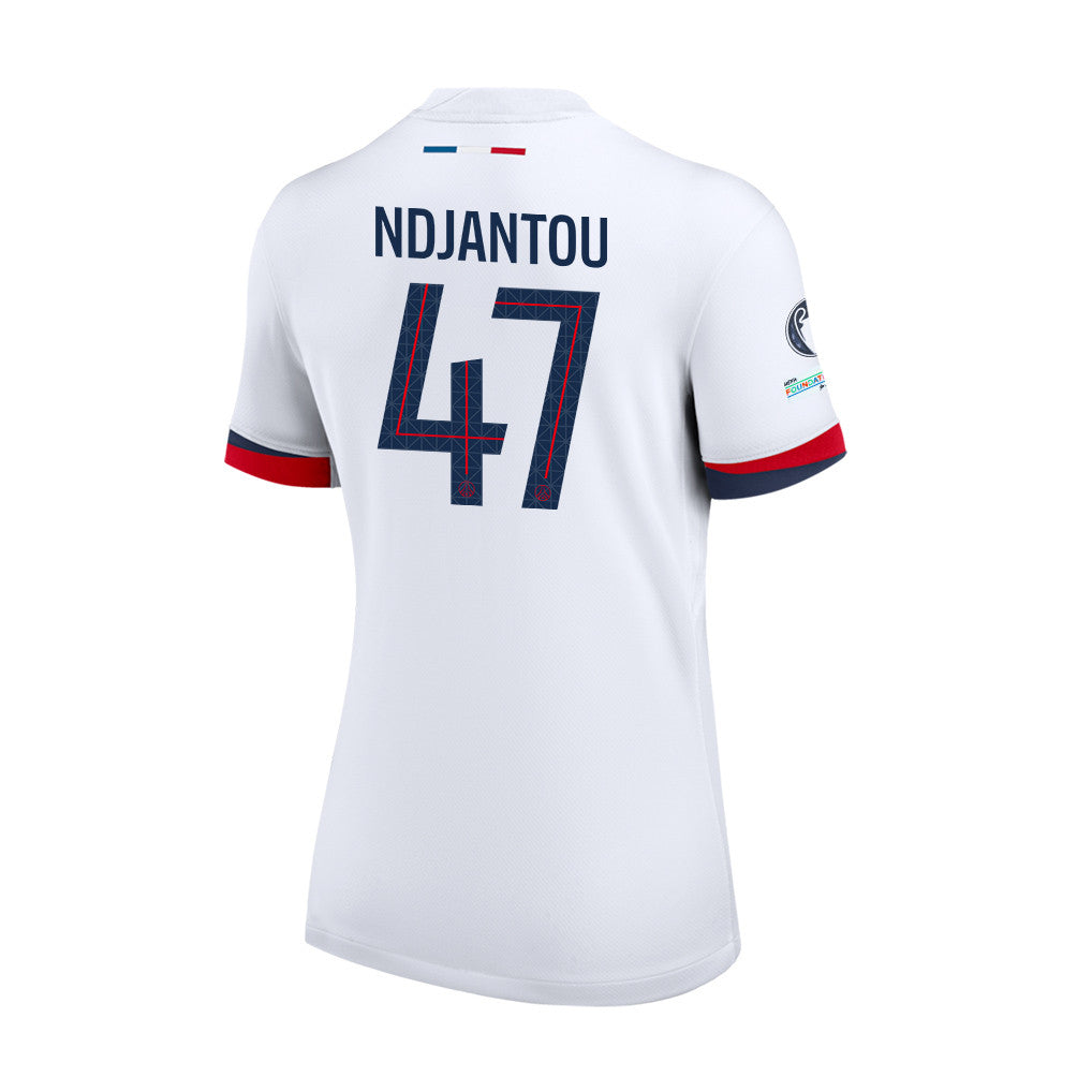 Quentin Ndjantou 47 Paris Saint-Germain 25/26 Final Match Details Edition Away Jersey - Women, White