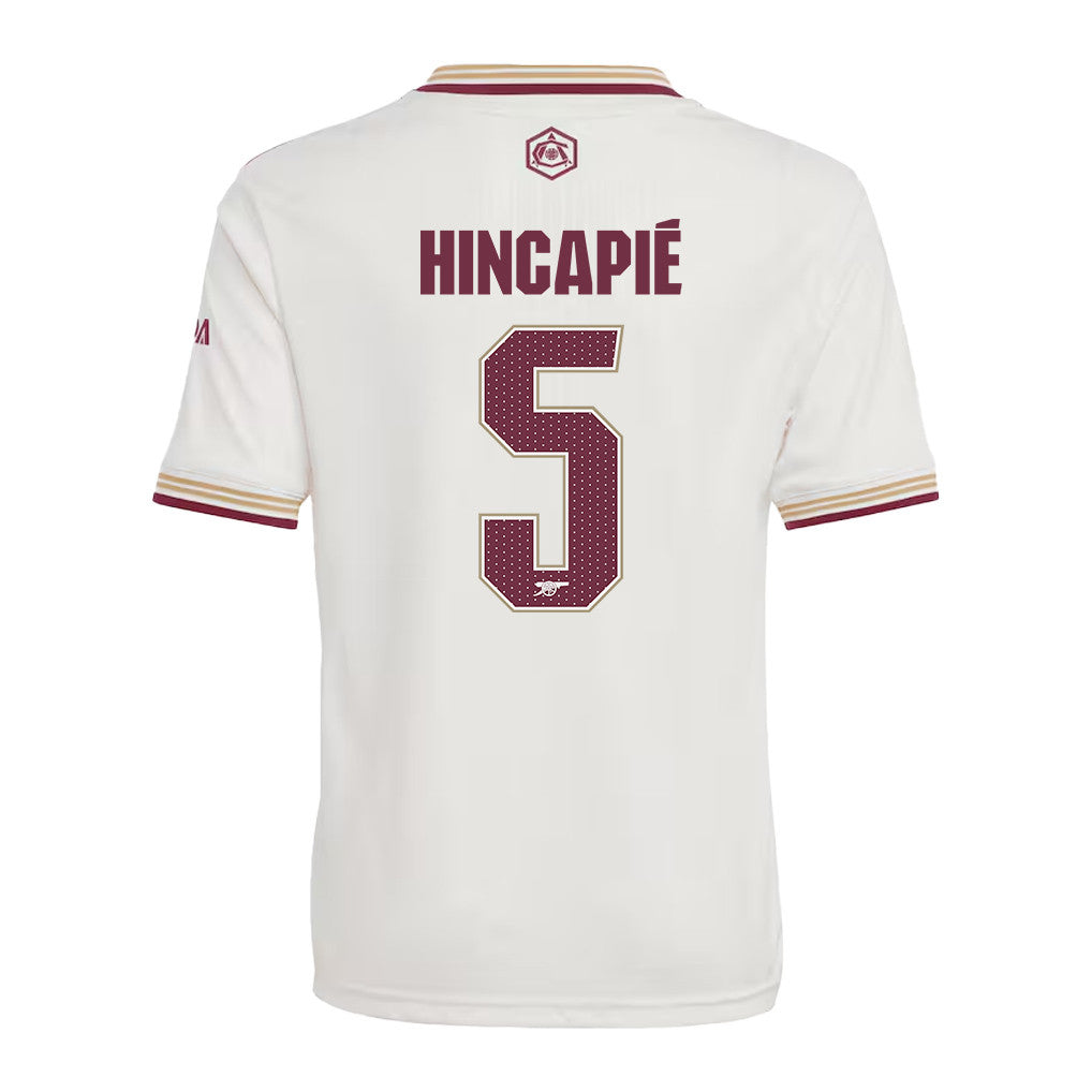Piero Hincapié 5 Arsenal 25/26 Third YOUTH Jersey - White