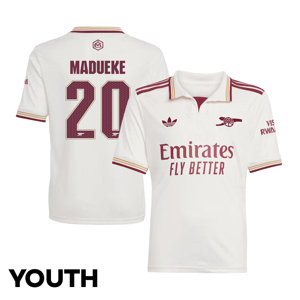 Noni Madueke 20 Arsenal 25/26 Third YOUTH Jersey - White