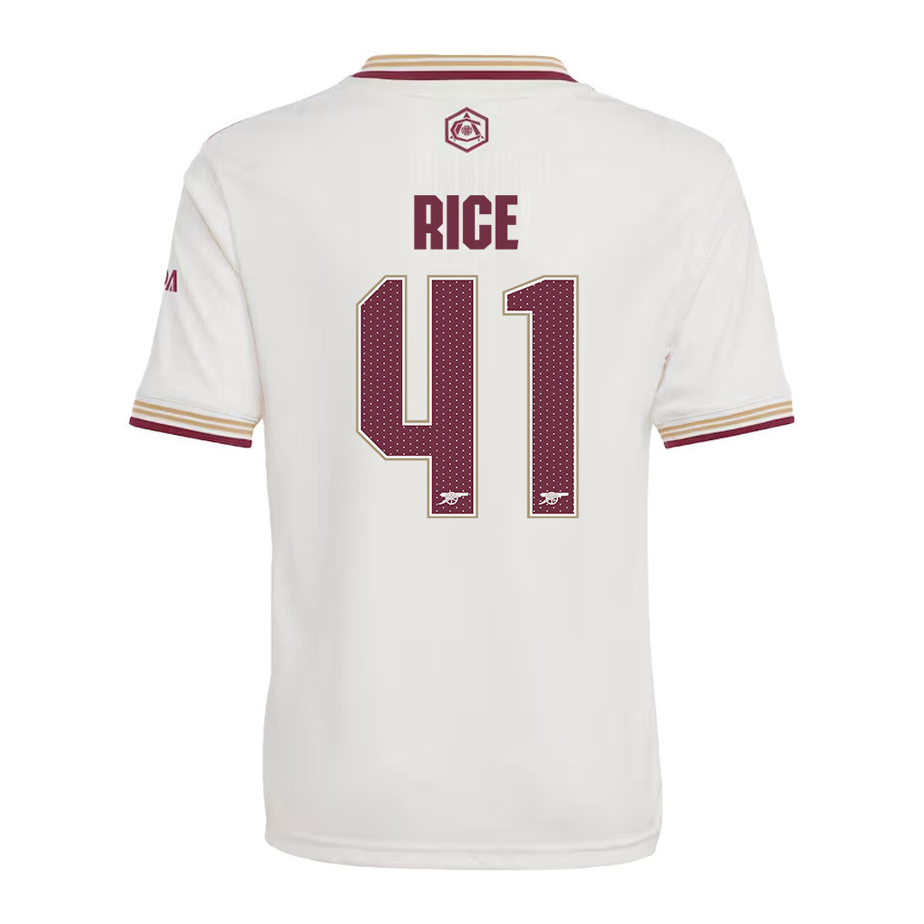Declan Rice 41 Arsenal 25/26 Third YOUTH Jersey - White
