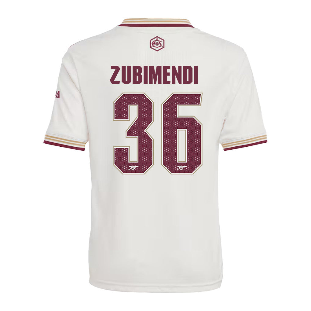 Martin Zubimendi 36 Arsenal 25/26 Third YOUTH Jersey - White