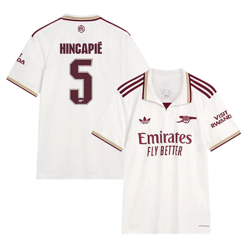 Piero Hincapié 5 Arsenal 25/26 Third Men Jersey - White