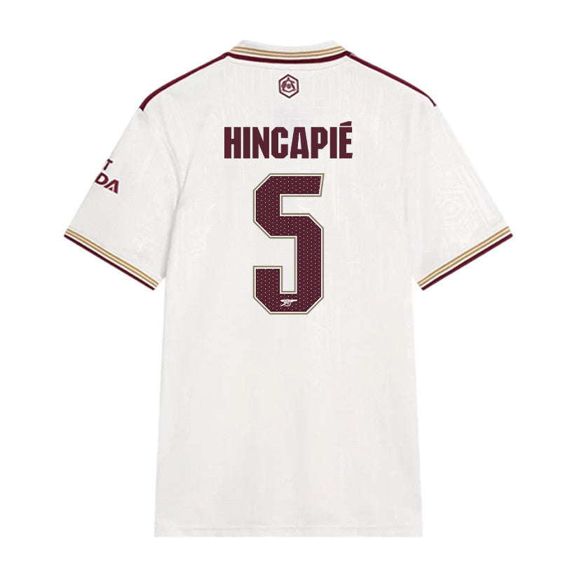 Piero Hincapié 5 Arsenal 25/26 Third Men Jersey - White