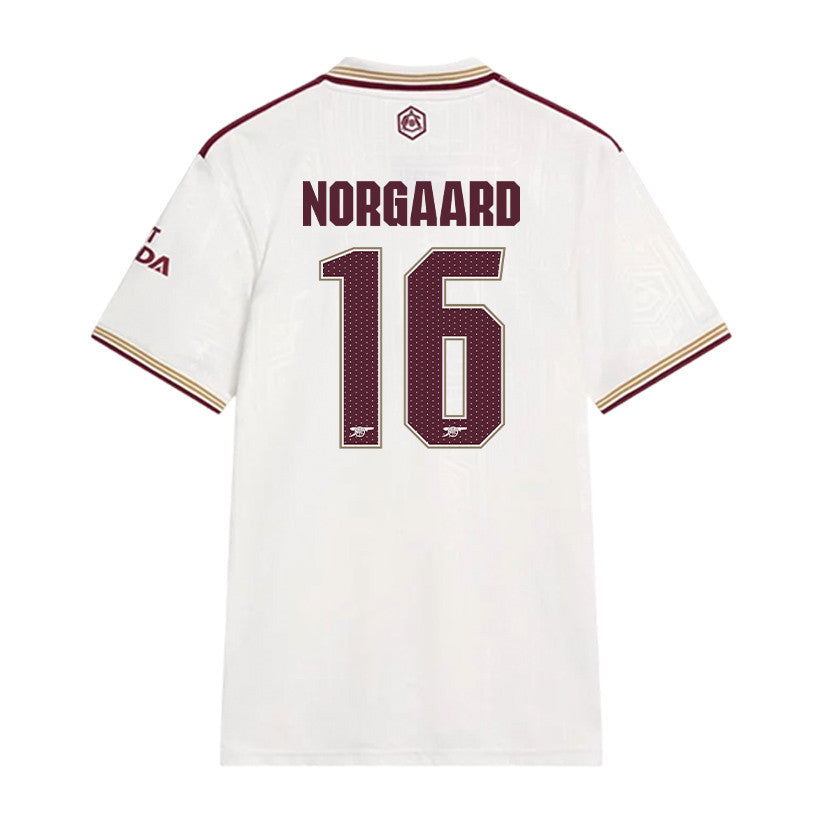 Christian Nørgaard 16 Arsenal 25/26 Third Men Jersey - White