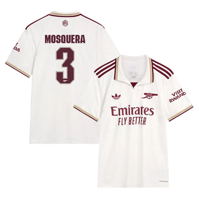 Cristhian Mosquera 3 Arsenal 25/26 Third Men Jersey - White
