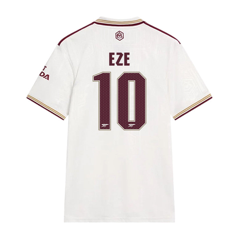 Eberechi Eze 10 Arsenal 25/26 Third Men Jersey - White