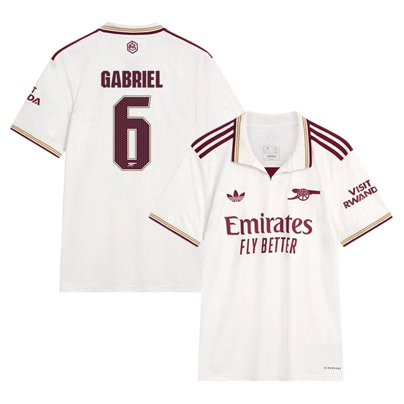 Gabriel 6 Arsenal 25/26 Third Men Jersey - White