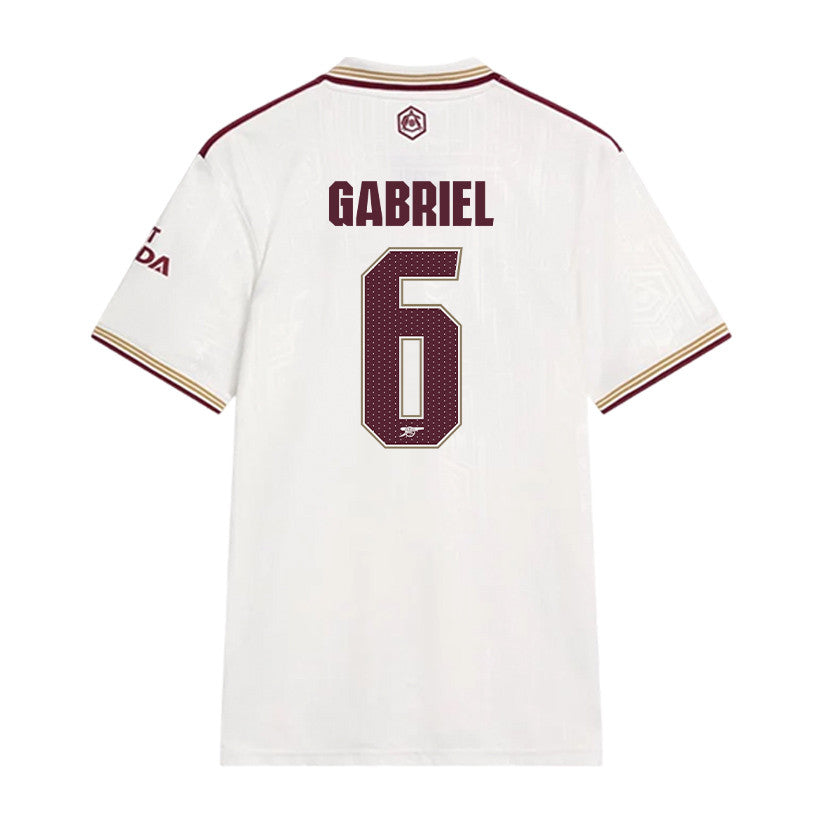 Gabriel 6 Arsenal 25/26 Third Men Jersey - White