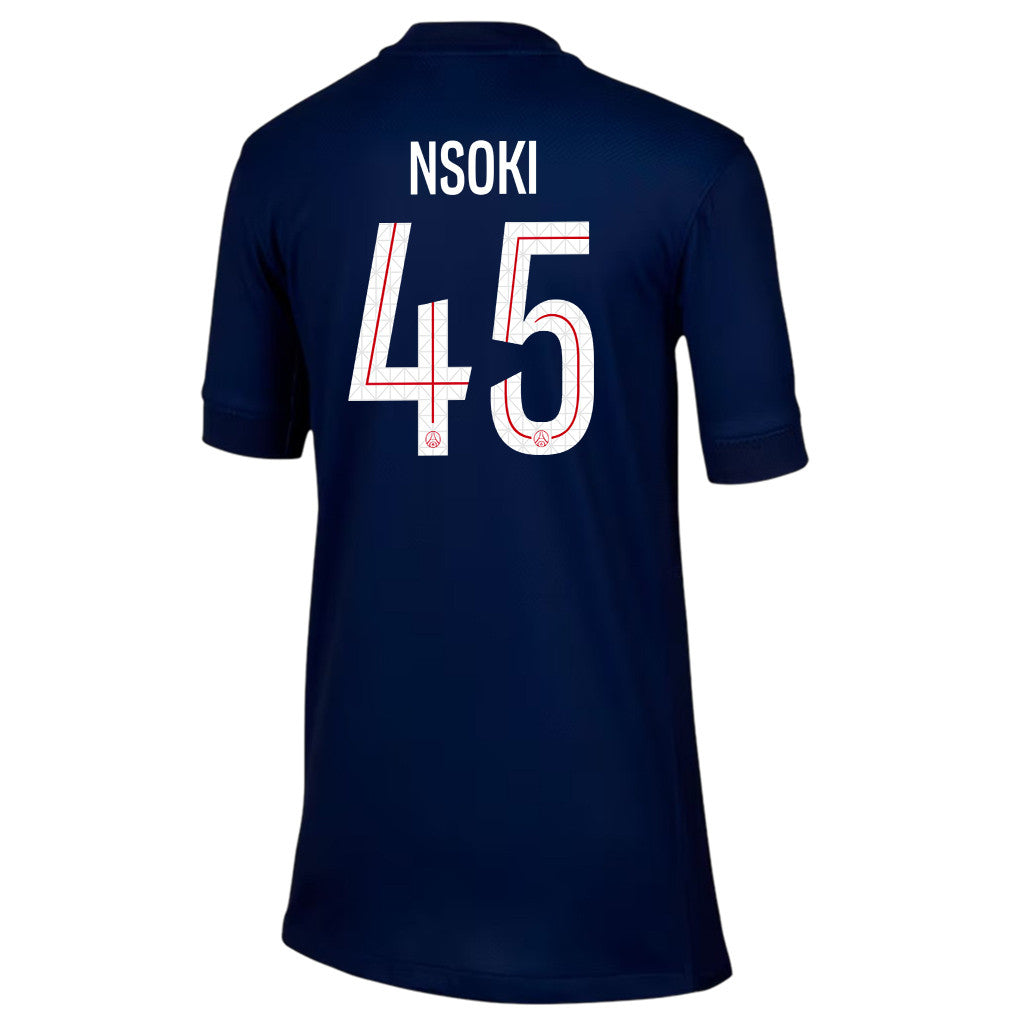 Noah Nsoki 45 Paris Saint-Germain 25/26 Home YOUTH Jersey - Navy