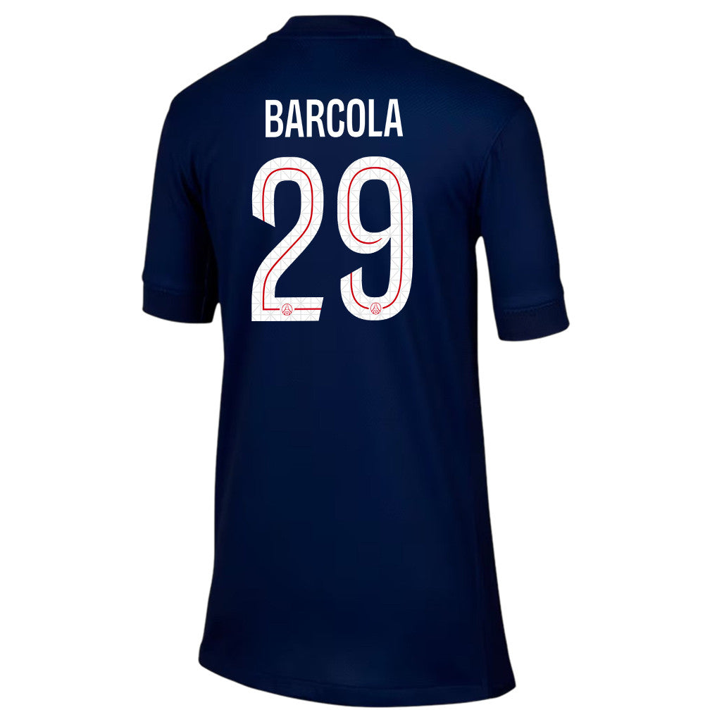Bradley Barcola 29 Paris Saint-Germain 25/26 Home YOUTH Jersey - Navy