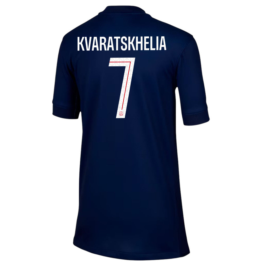 Khvicha Kvaratskhelia 7 Paris Saint-Germain 25/26 Home YOUTH Jersey - Navy