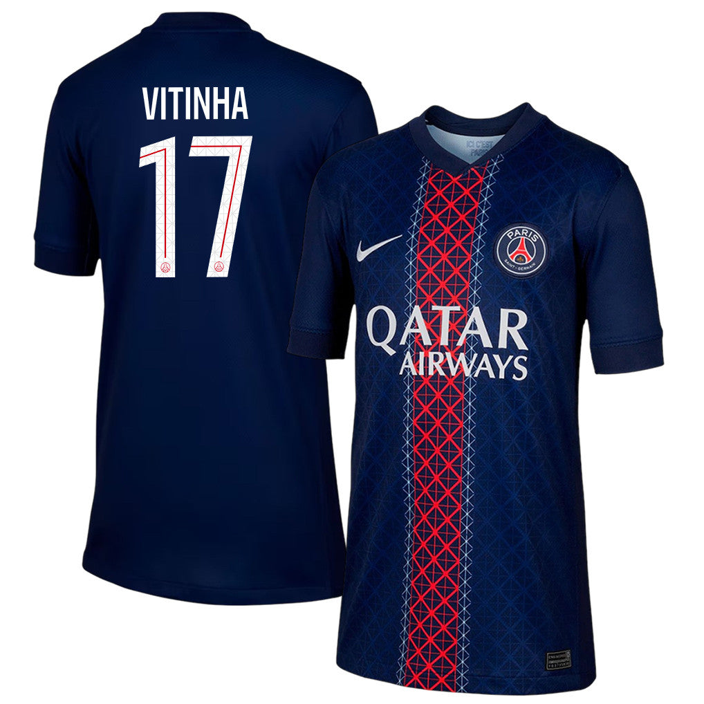 Vitinha 17 Paris Saint-Germain 25/26 Home YOUTH Jersey - Navy