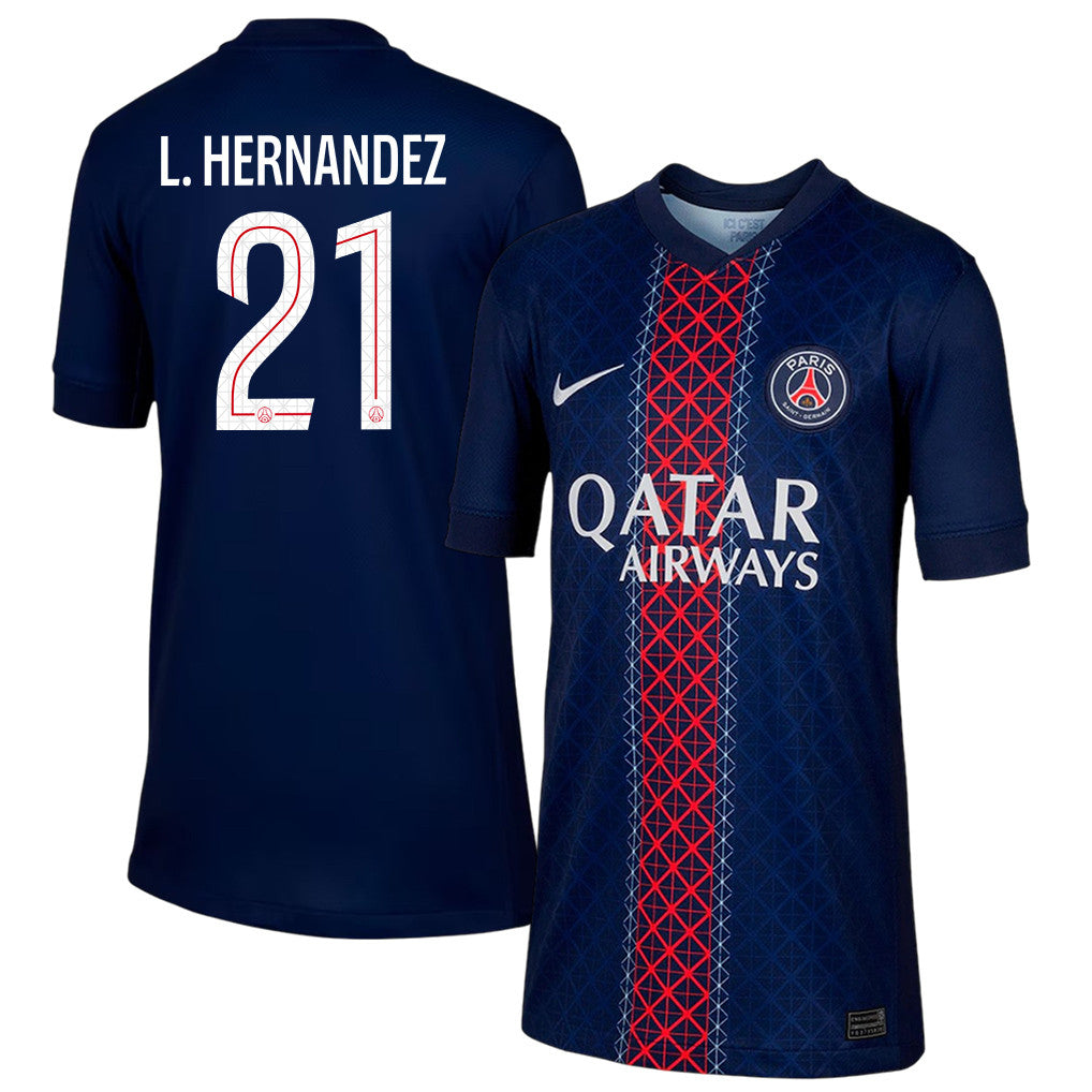 Lucas Hernández 21 Paris Saint-Germain 25/26 Home YOUTH Jersey - Navy