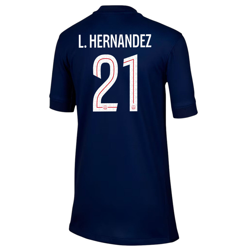 Lucas Hernández 21 Paris Saint-Germain 25/26 Home YOUTH Jersey - Navy