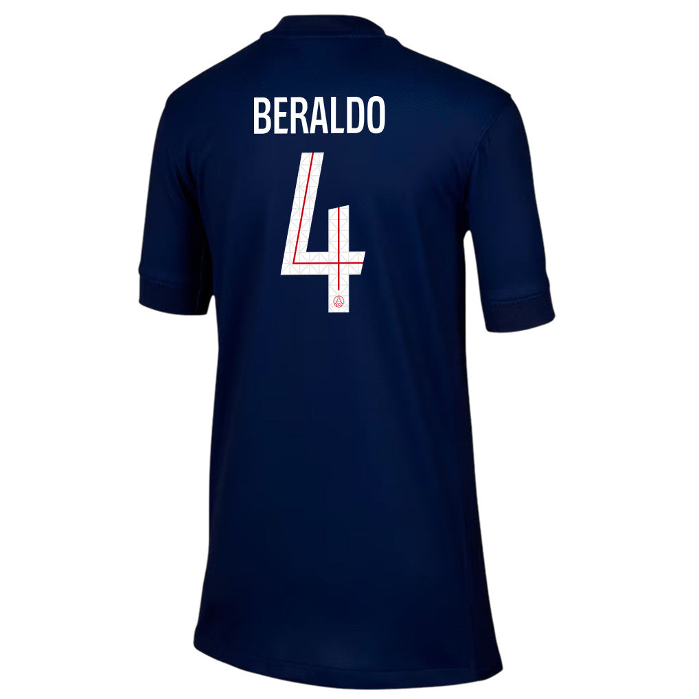 Lucas Beraldo 4 Paris Saint-Germain 25/26 Home YOUTH Jersey - Navy