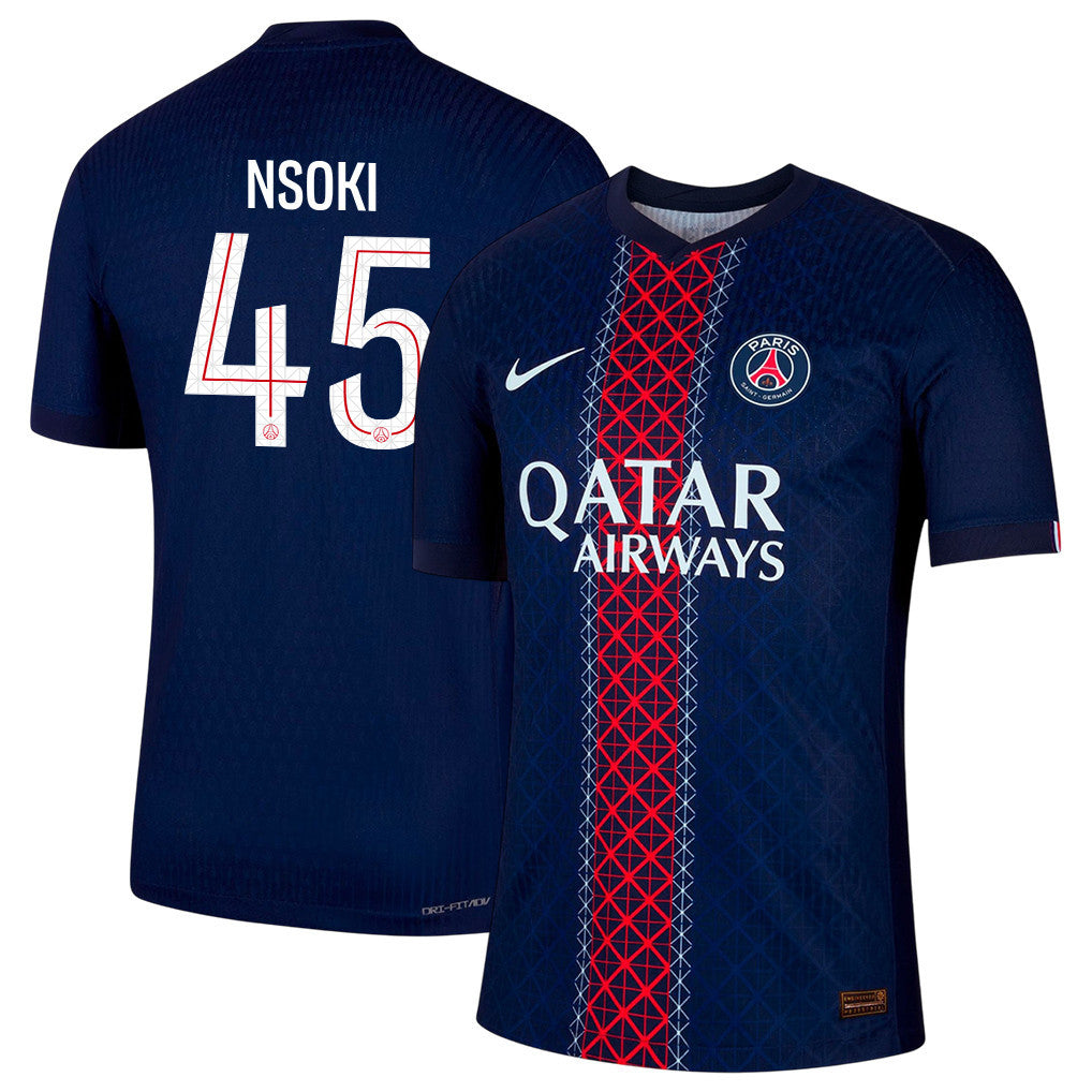 Noah Nsoki 45 Paris Saint-Germain 25/26 Home Men Jersey - Navy