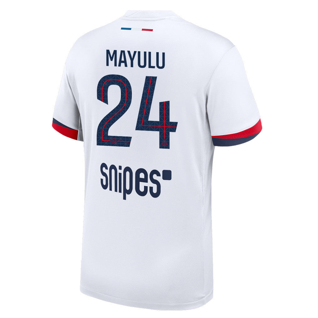 Senny Mayulu 24 Paris Saint-Germain 25/26 Away Men Jersey - White