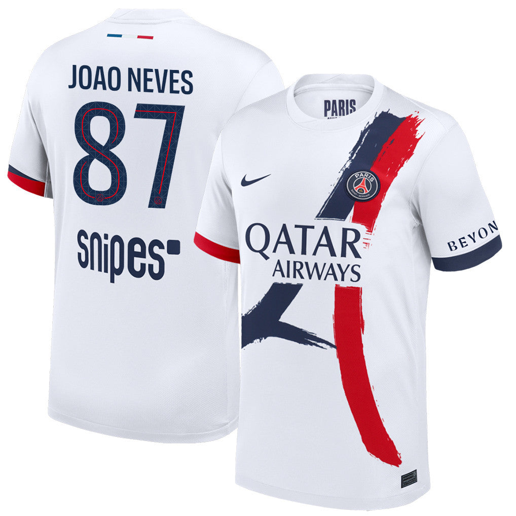 João Neves 87 Paris Saint-Germain 25/26 Away Men Jersey - White