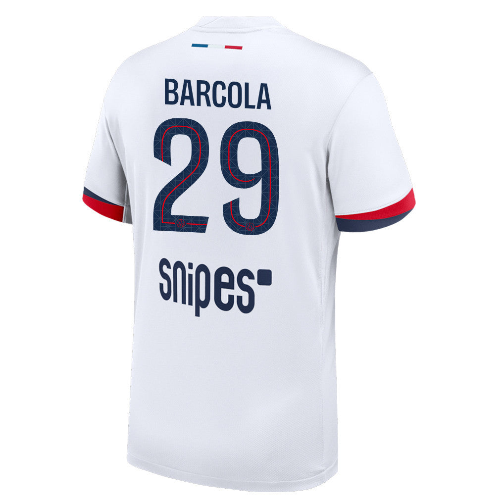 Bradley Barcola 29 Paris Saint-Germain 25/26 Away Men Jersey - White