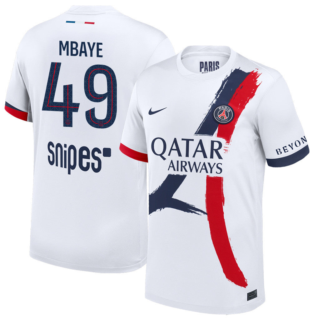 Ibrahim Mbaye 49 Paris Saint-Germain 25/26 Away Men Jersey - White